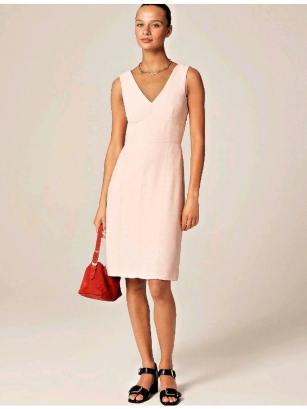 J.Crew New Blush Pink Classic Professional Party Wedding Seamed Sheath Dress 6